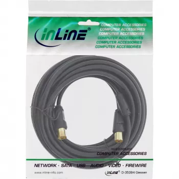 InLine Antennakaabel 2x varjestatud >85dB must 3m