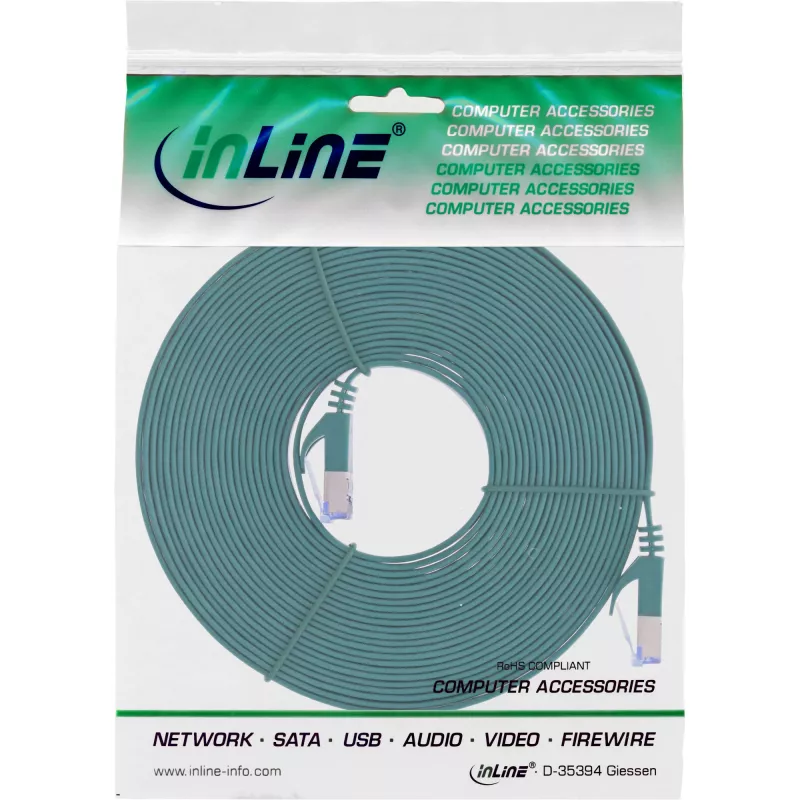 InLine lame patch-kaabel, U/FTP, Cat.6A, roheline, 7 m