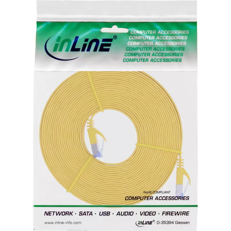 InLine lame ühenduskaabel, U/FTP, Cat.6A, kollane, 5m