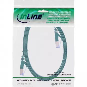 InLine lame patch-kaabel, U/FTP, Cat.6A, roheline, 0.5m