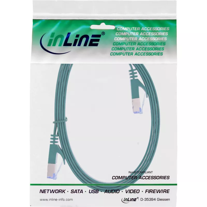 InLine lame patch-kaabel, U/FTP, Cat.6A, roheline, 0.5m