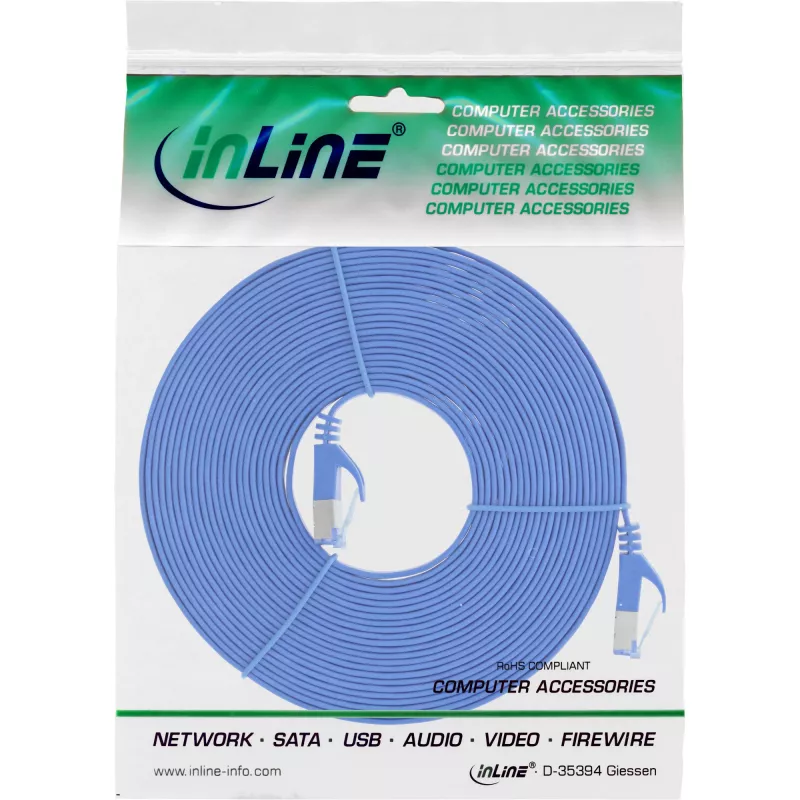Lame patch-kaabel InLine 71800B RJ-45 Cat.6A 10m sinine