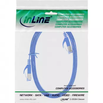 InLine lame patch-kaabel, U/FTP, Cat.6A, sinine, 0,5m