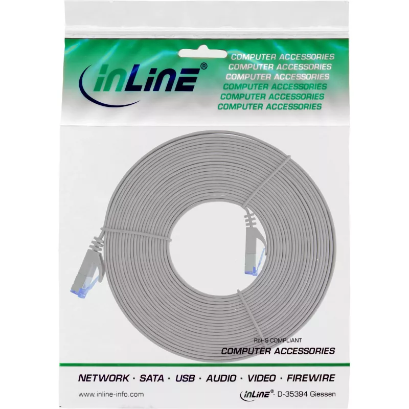 InLine lame patch-kaabel, U/FTP, Cat.6A, hall, 7m