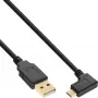 InLine Micro USB 2.0 kaabel USB Type A isane / Micro-B isane, nurga all, must, 1,5m