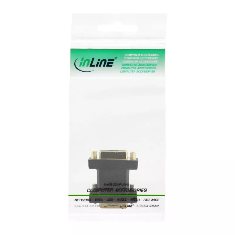 InLine DVI-D adapter DVI-I 24+5 emane / DVI-D 24+1 isane kullatud kontaktidega