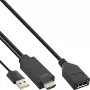 InLine HDMI M DisplayPort F muundurkaabel, 4K, must/kuldne, 0,3 m
