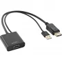 InLine HDMI F DisplayPort M muundurkaabel, 4K, must/kuldne, 0,3m