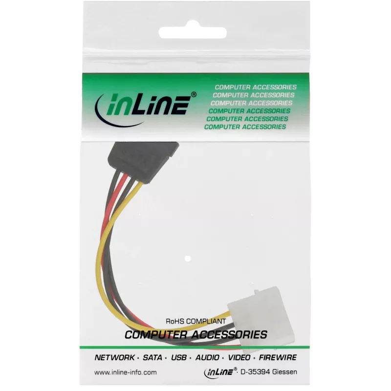 InLine SATA toitekaabel 1x 5,25-tolline / SATA 0,15 m