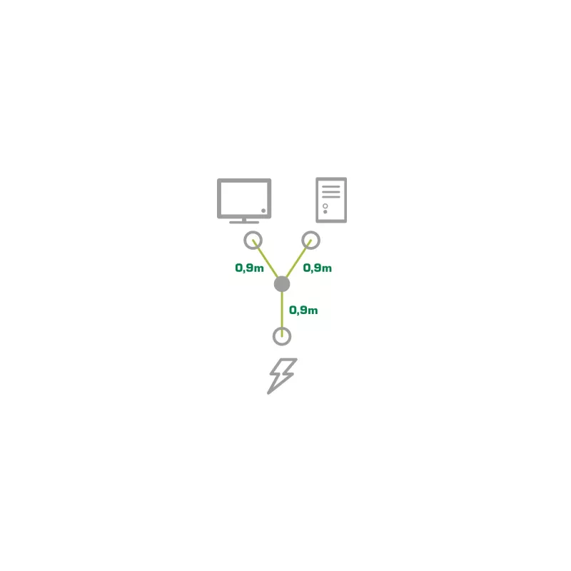 InLine toite Y-kaabel Saksa tüüp F 1x IEC-C14 kuni 2x IEC-C13 1,8 m