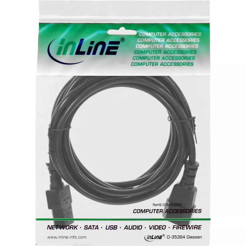Külmseadme pikendus C13 C14 InLine 16635 5 m must