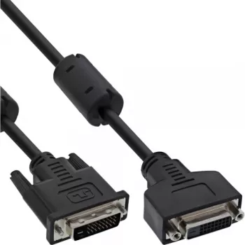 InLine DVI-D kaabel 24+1 M/F, Dual Link, 2 ferriitsüdamikku, 5 m