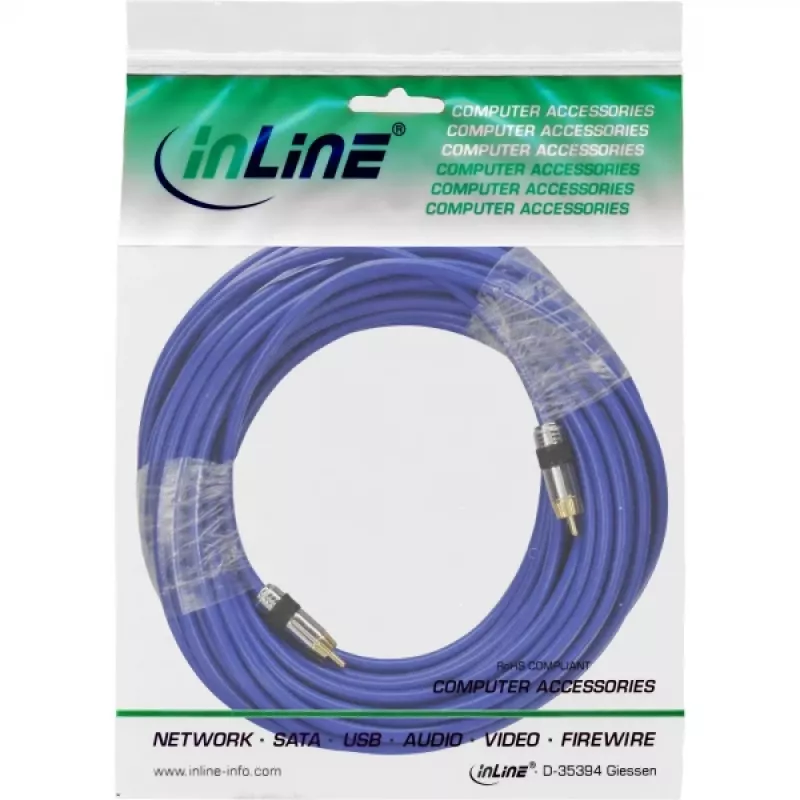InLine Premium RCA helikaabel 1x RCA isane / isane kullatud 10m