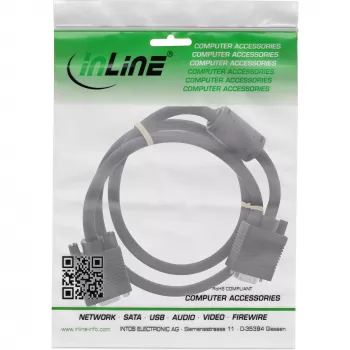 InLine S-VGA pikenduskaabel 15HD isane / emane must 3m
