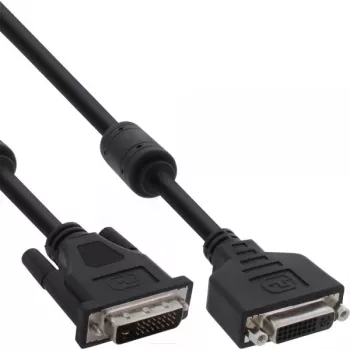 InLine DVI-D kaabel 24+1 M/F, Dual Link, 2 ferriitsüdamikku, 2 m