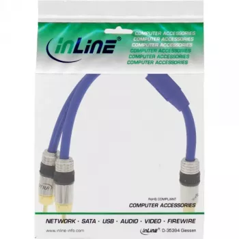 InLine RCA Y-kaabel Premium 1x RCA emane / 2x RCA isane kullatud 0,25 m