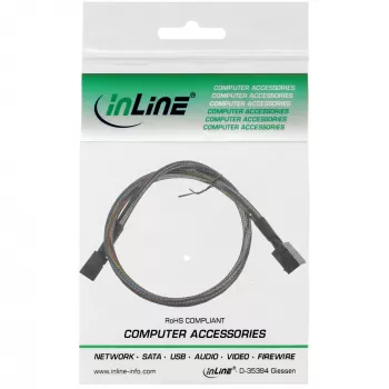 InLine Mini SAS HD kaabel SFF-8643 kuni SFF-8643 koos külgribaga 1 m