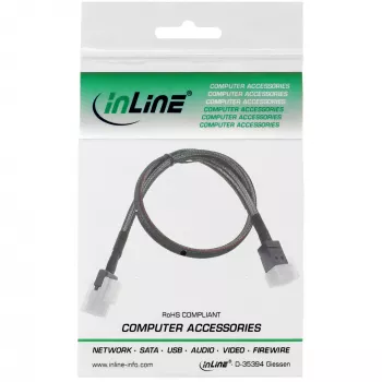 InLine Mini SAS HD kaabel SFF-8643–SFF-8087, külgribaga, 1 m