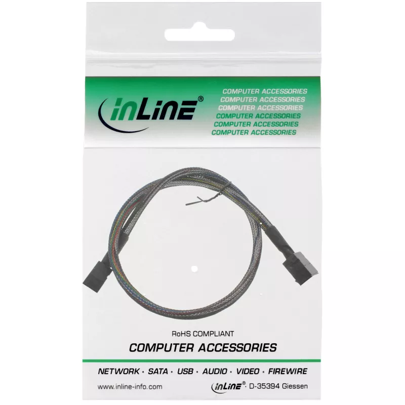 InLine Mini SAS HD kaabel SFF-8643 kuni SFF-8643, sideband, 0,5 m
