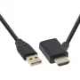 InLine HDMI-adapter M / F USB-A toitesisendiga 0,5 m