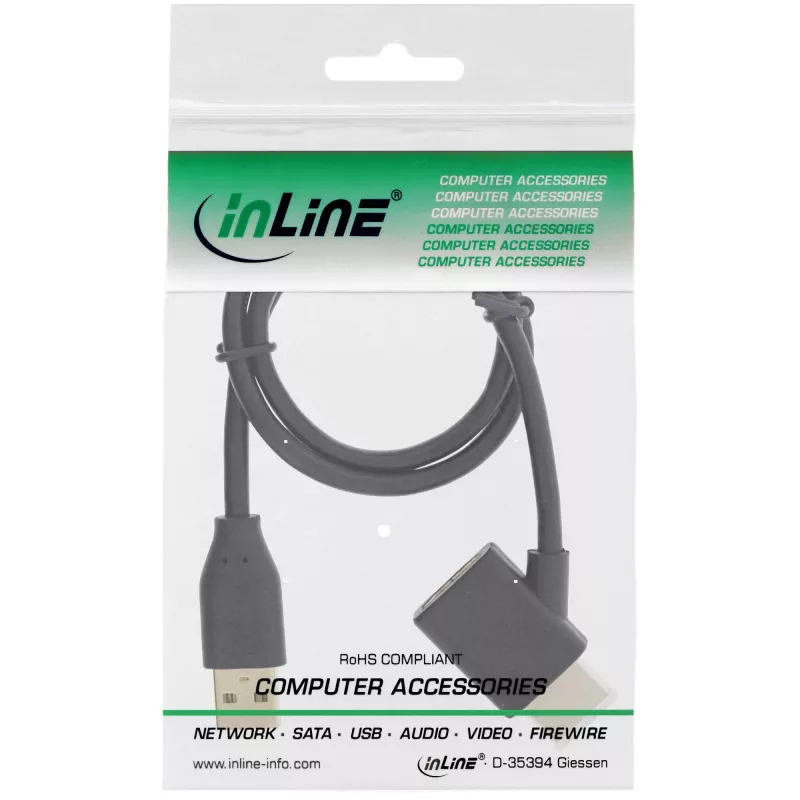 InLine HDMI-adapter M / F USB-A toitesisendiga 0,5 m