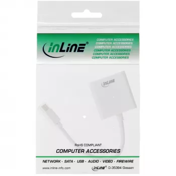 InLine Mini DisplayPort isane / DVI-D 24+1 adapter emane valge, 0,15 m