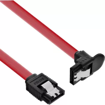 InLine SATA 6 Gb/s kaabel riividega, nurkne, 0,75 m