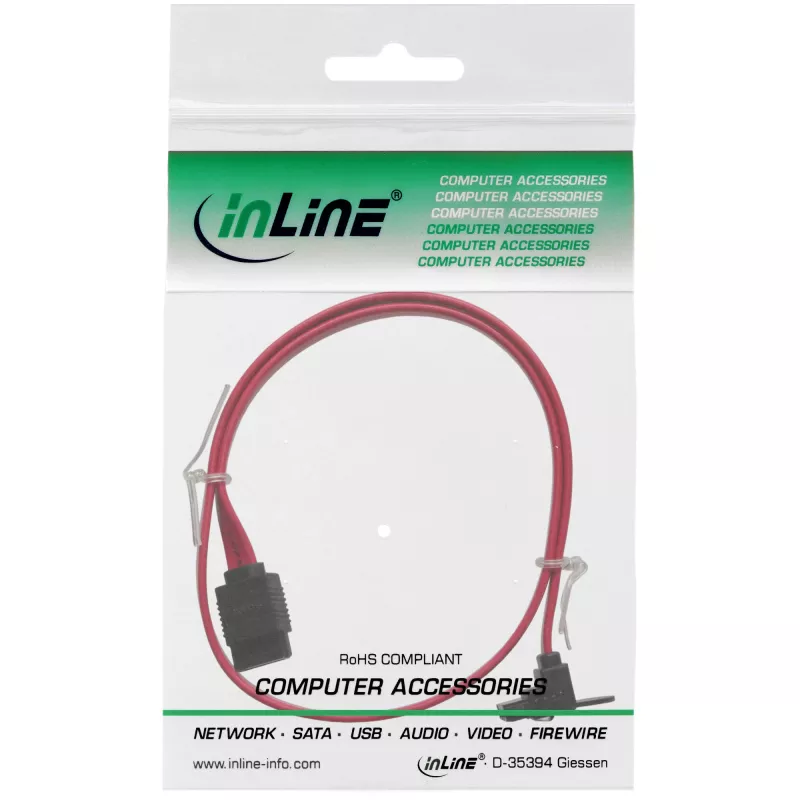 InLine SATA 6Gb/s kaabel riividega, nurga all, 0,5 m