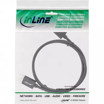 InLine DisplayPort 1.4 kaabel õhuke, 8K4K, must, kullatud kontaktid, 0,5 m