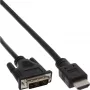 InLine HDMI-DVI kaabel HDMI isane / DVI isane 18+1 must 1.5m