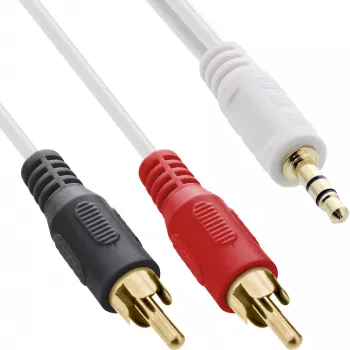 InLine audiokaabel 2x RCA isane / 3,5 mm stereo isane valge/kuldne 2,5 m
