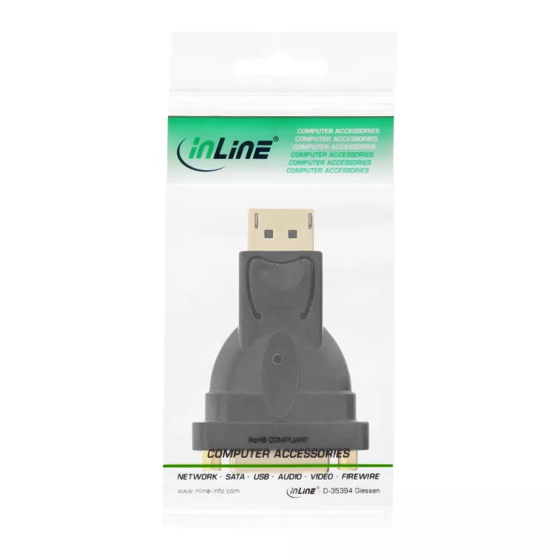 InLine DisplayPorti adapter: DisplayPort isane DVI-D 24+1 emasele, must