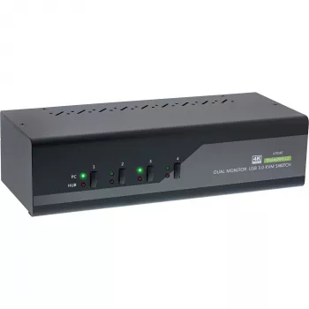 KVM laualüliti InLine 63654I 4-pordiline kahe monitoriga DP 1.2 4K USB 3.0 heli