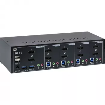 KVM laualüliti InLine 63654I 4-pordiline kahe monitoriga DP 1.2 4K USB 3.0 heli