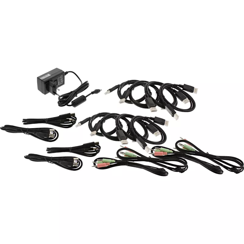 KVM laualüliti InLine 63654I 4-pordiline kahe monitoriga DP 1.2 4K USB 3.0 heli
