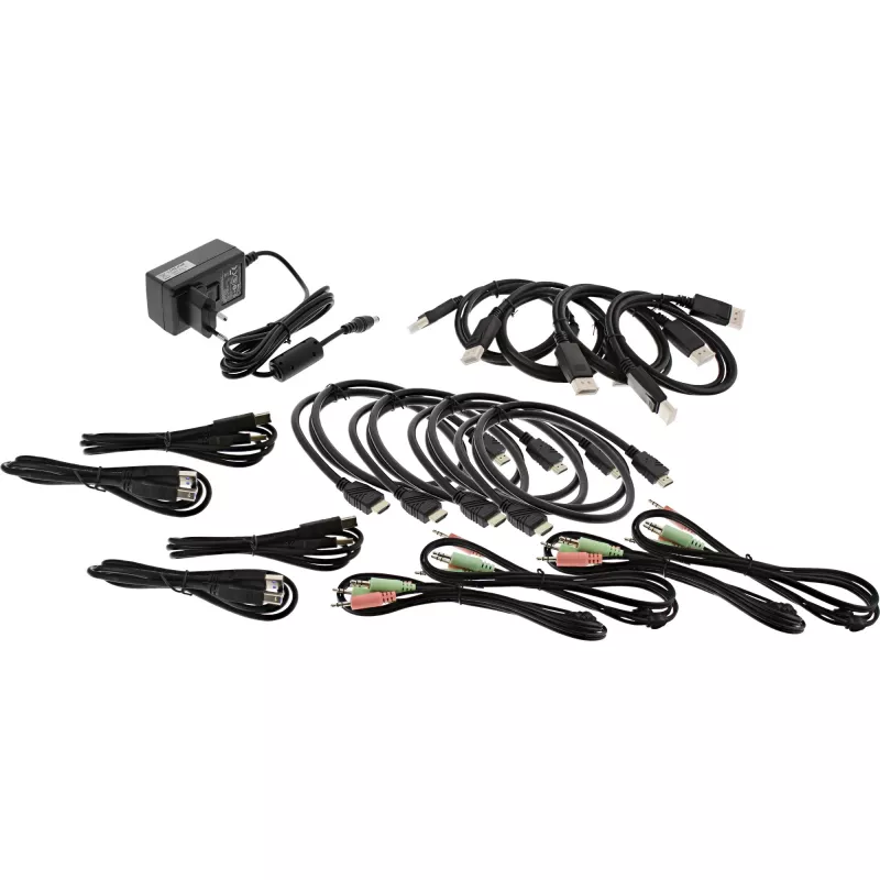 KVM-i töölaua lüliti InLine 62644I 4-pordiline kahe monitoriga DP+HDMI 4K USB 3.0 heli
