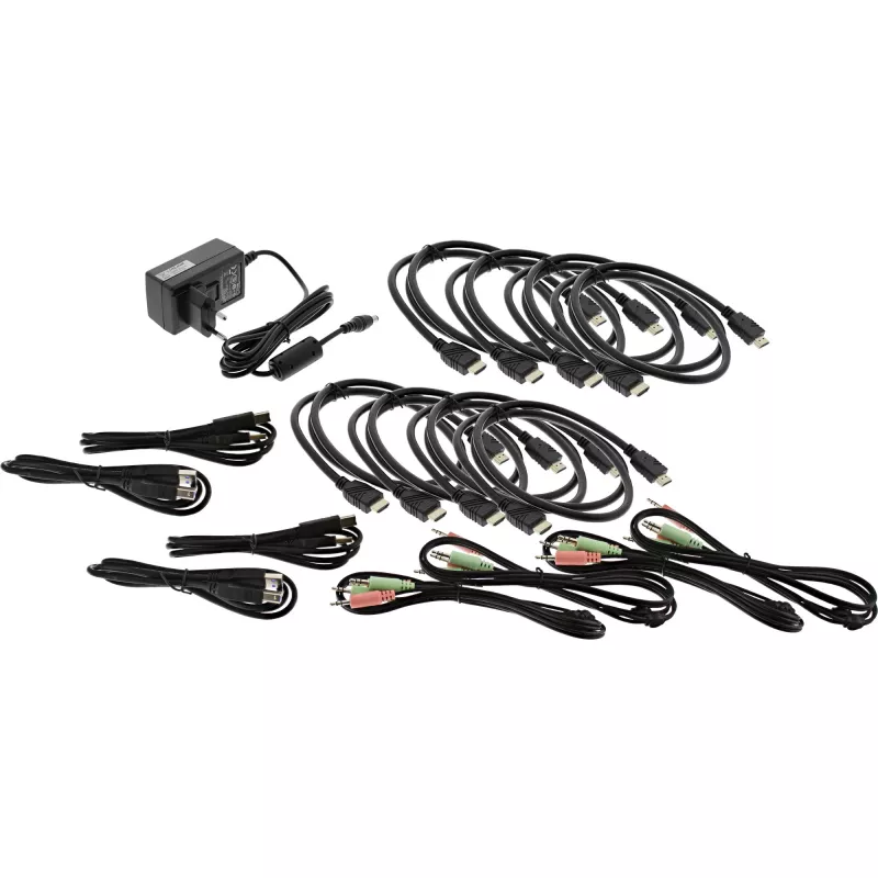 KVM töölaua lüliti InLine 62654I 4-pordiline kahe monitoriga HDMI 4K USB 3.0 heli