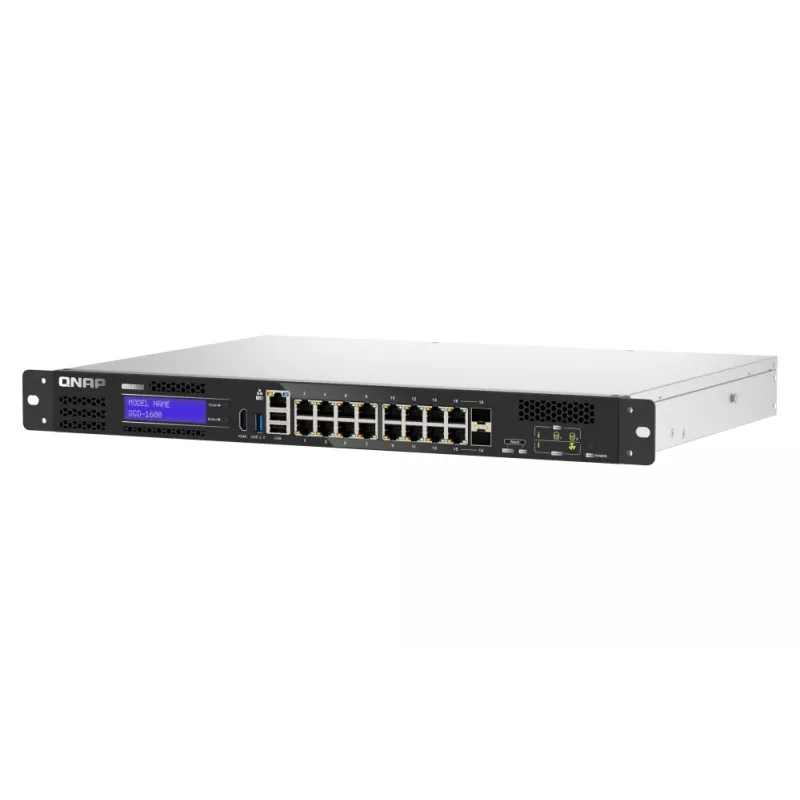 QNAP QGD-1600 Hallatav Gigabit Ethernet (10/100/1000) 1U Must, Hall