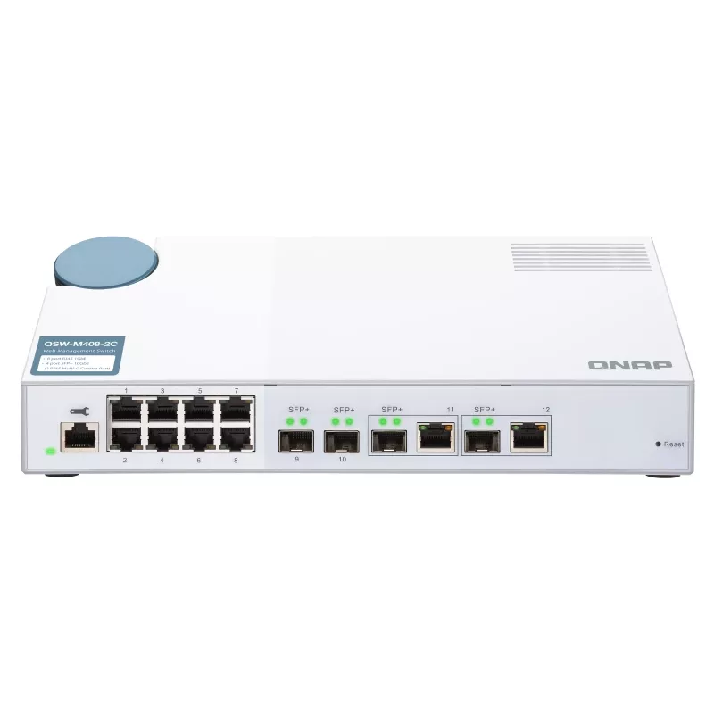 QNAP QSW-M408-2C võrgulüliti, hallatav L2, 10G Ethernet (100/1000/10000), valge
