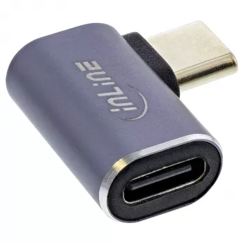 InLine USB4 Adapter, USB-C isane/emane paremale/vasakule nurga all, alumiinium, hall
