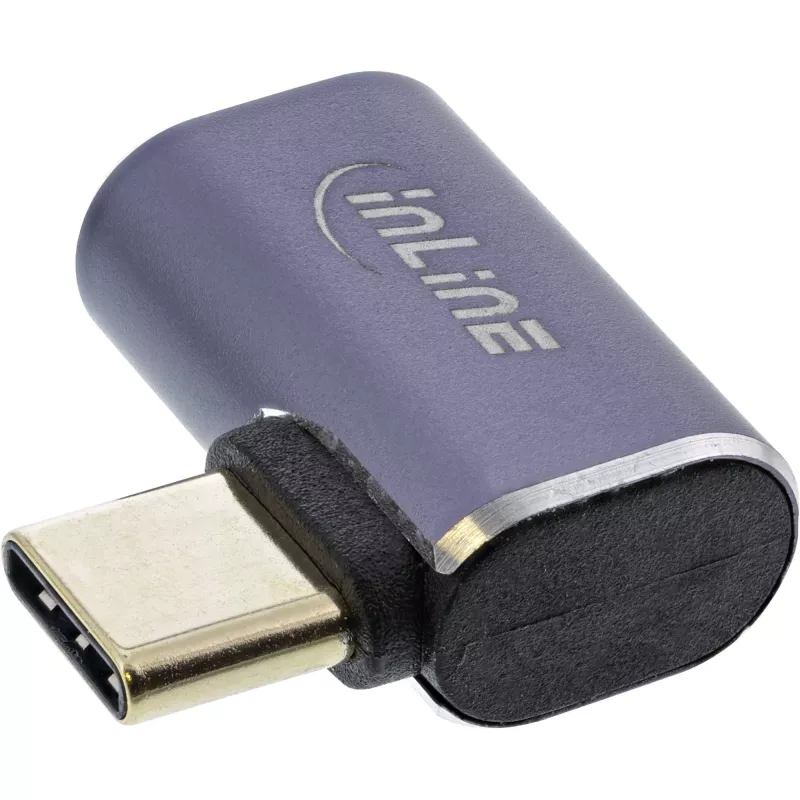 InLine USB4 Adapter, USB-C isane/emane paremale/vasakule nurga all, alumiinium, hall