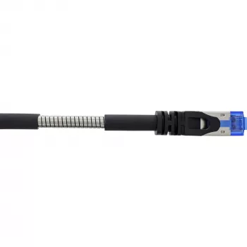 InLine plaasterkaabel soomustatud, U/FTP, Cat.6A, must, 0,5m