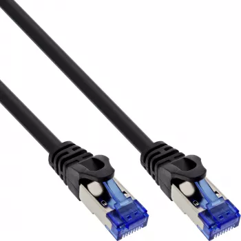 InLine patch-kaabel soomustatud, U/FTP, Cat.6A, must, 10 m