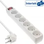 InLine pistikupesade rida 16465S 6-kohaline maanduskontaktiga CEE 7/3 valge 5m
