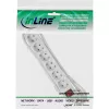 InLine pistikupesade rida 16465S 6-kohaline maanduskontaktiga CEE 7/3 valge 5m