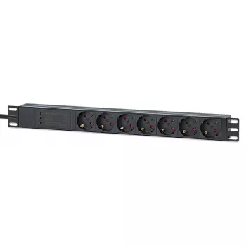 Intellinet 19-tolline 1U rackmount 7-suunaline PDU liigpingekaitse 16A 3m juhe