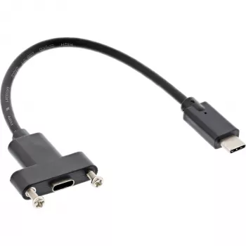 InLine USB 3.2 Gen.2 C isane / emane äärikuga kaabel, must, 0,20 m