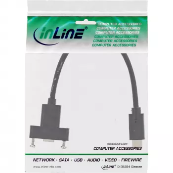 InLine USB 3.2 Gen.2 C isane / emane äärikuga kaabel, must, 0,20 m