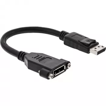 InLine DisplayPort isane-emane äärikuga kaabel 0,2 m, must