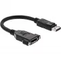 InLine DisplayPort isane-emane äärikuga kaabel 0,2 m, must
